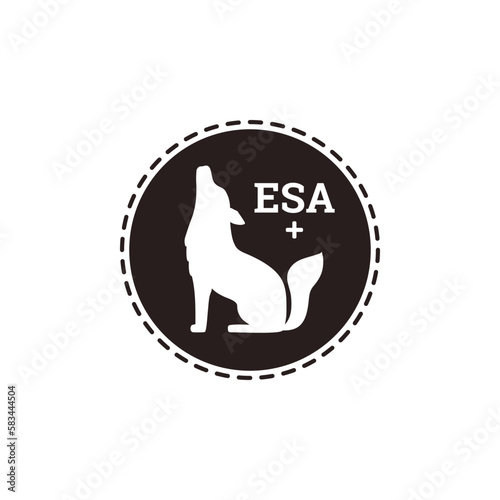 Emotional support animal or ESA therapy logo, vector illustration isolated.