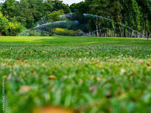 power sprinkler Watering in the green park