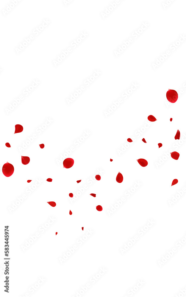Red Petal Flying Vector White Background. Spring Red Petal Flying Vector White Background. Spring
