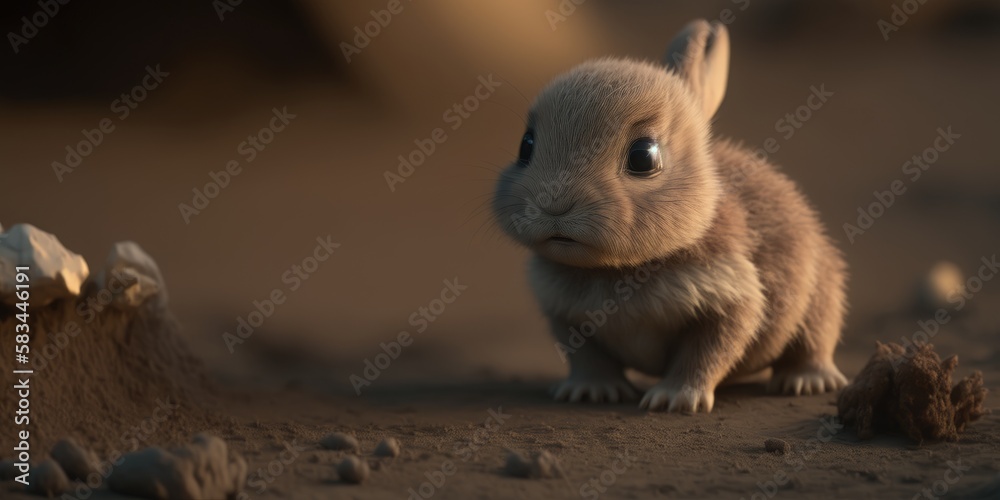 Baby Bunny | Adorable cute 3D style rabbit | Generative AI Illustration ...