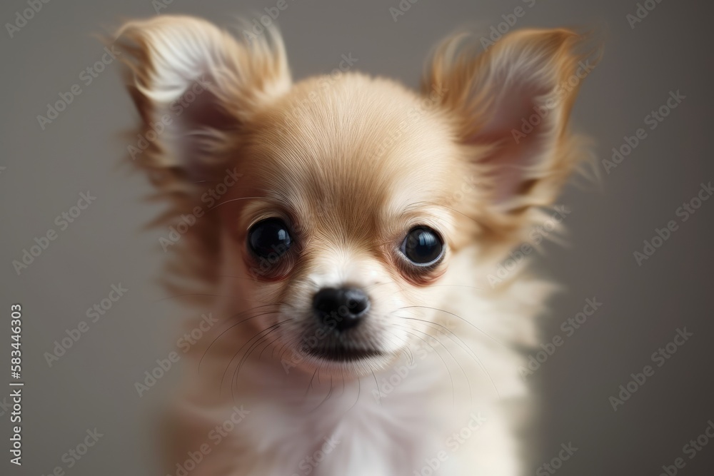 Cute adorable baby dog generative ai illustration 