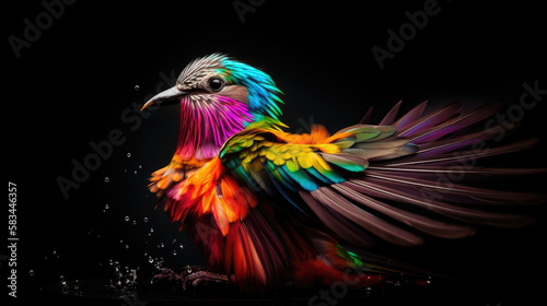 Beautiful and colorful bird created with Generated AI Technology © Antoine