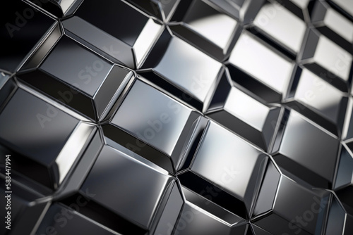 A close up of a black and silver cubes Generative AI