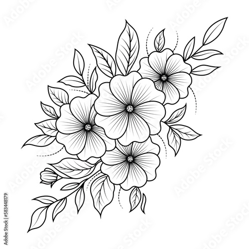 floral coloring pages  floral coloring background  flower coloring book pages  vector floral coloring pages