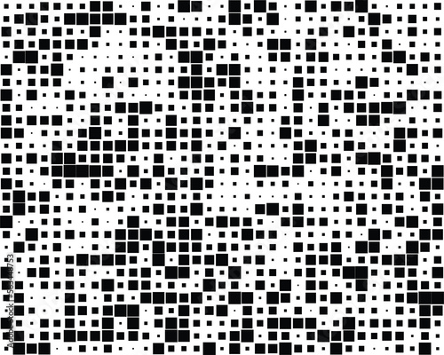 Seamless pattern with black squares random size on a black background	
