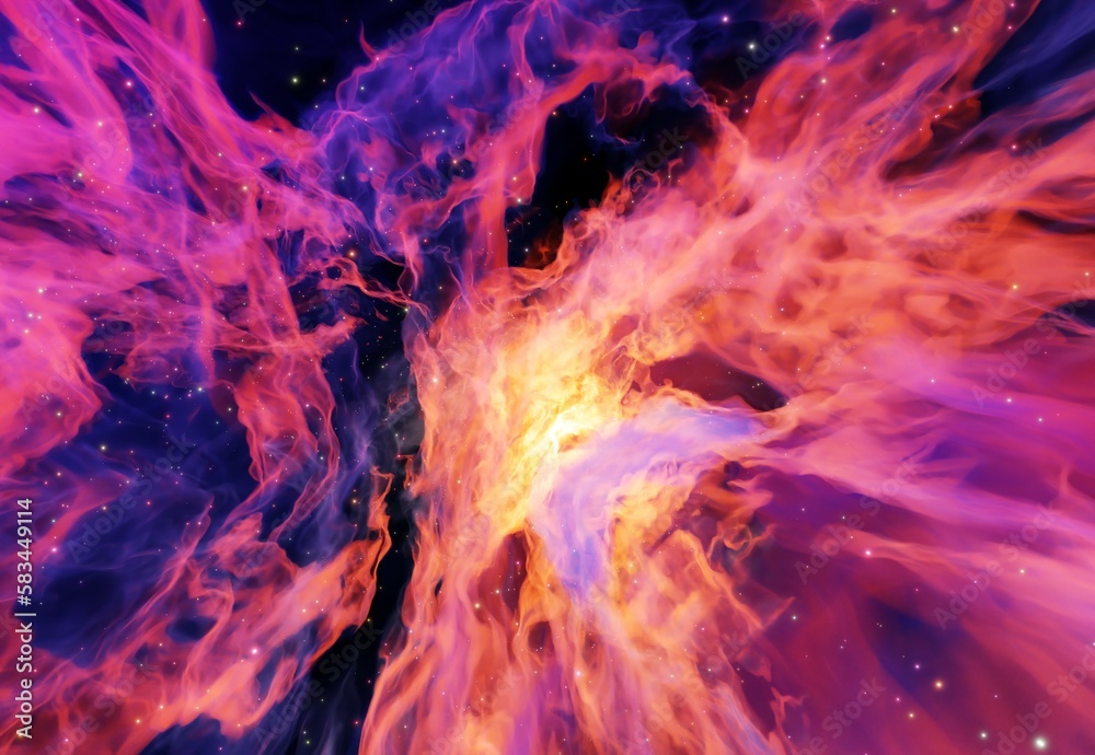 nebula space abstract colorful 3d render background