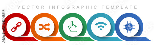 Web and internet icon set, miscellaneous icons such as chain, arrows, finger, signal and chip for webdesign and mobile applications, flat design infographic vector template in eps 10