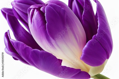 Very original and unimaginably beautiful tulip flower with purple tint., created with generative ai photo