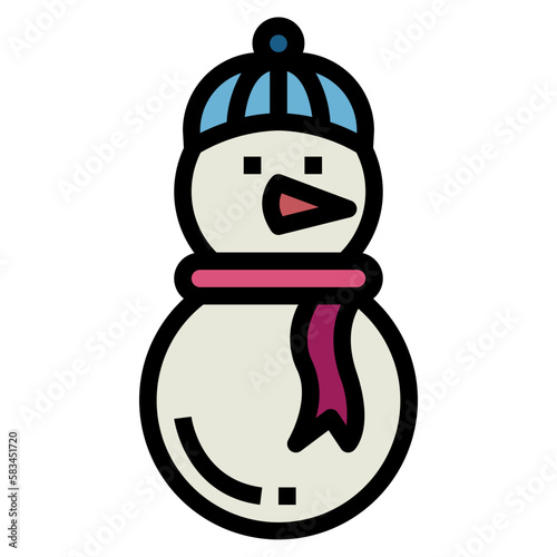 snowman filled outline icon style