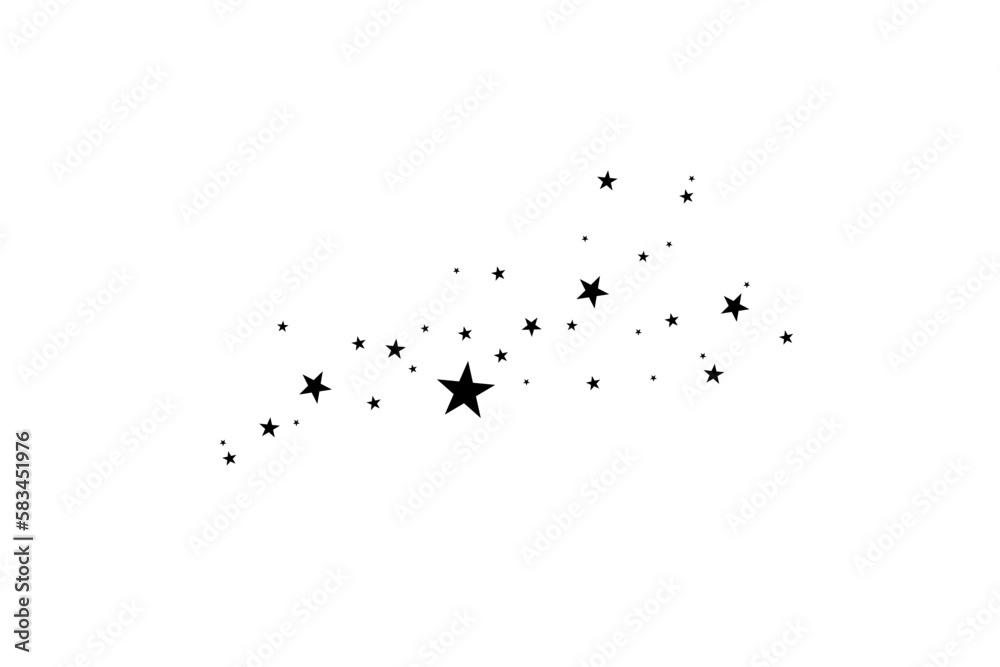 The stars are black on a white background. The black star shoots with an elegant star. Meteoroid, comet, asteroid, stars. The stars are black on a white background. The black star shoots with an elegant star. Meteoroid, comet, asteroid, stars.