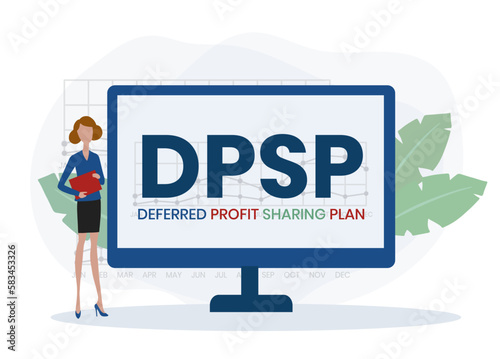 DPSP - Deferred Profit Sharing Plan acronym. business concept background. vector illustration concept with keywords and icons. lettering illustration with icons for web banner, flyer