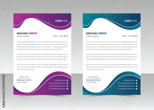 Modern Creative & Clean business style letterhead design template