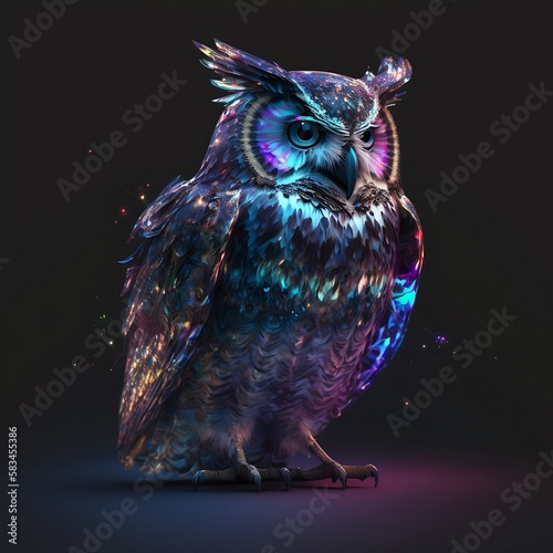 Fluorescent Owl Generative AI
