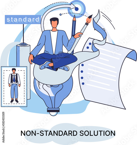 Non standart solution solving problem metaphor, answer to question or creativity idea innovation help business success. Alternative decision or business strategy plan, fallback option business choice