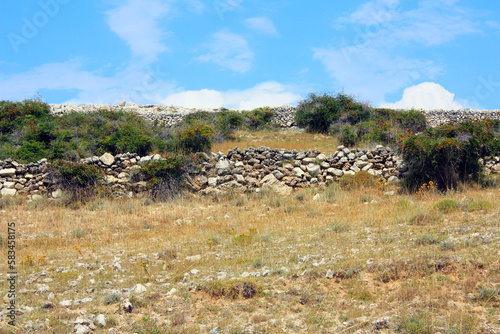 Old Stone Walls on Pag Island, Croatia 