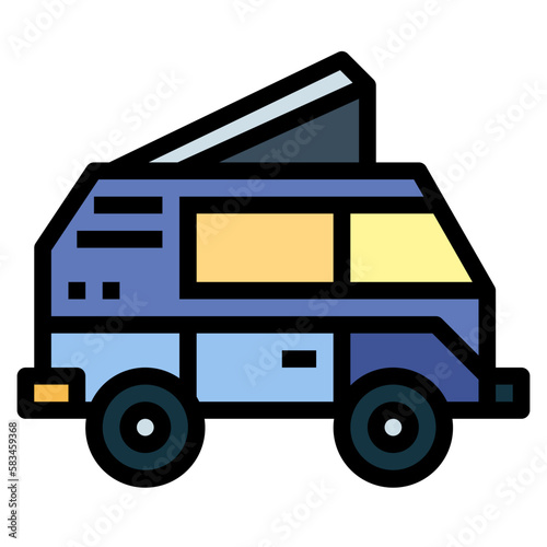 camper van filled outline icon style