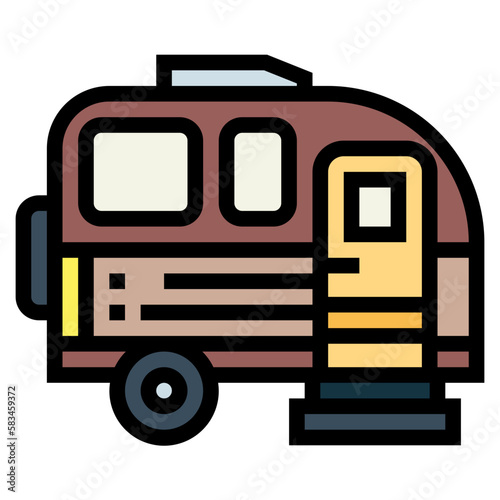 camper van filled outline icon style