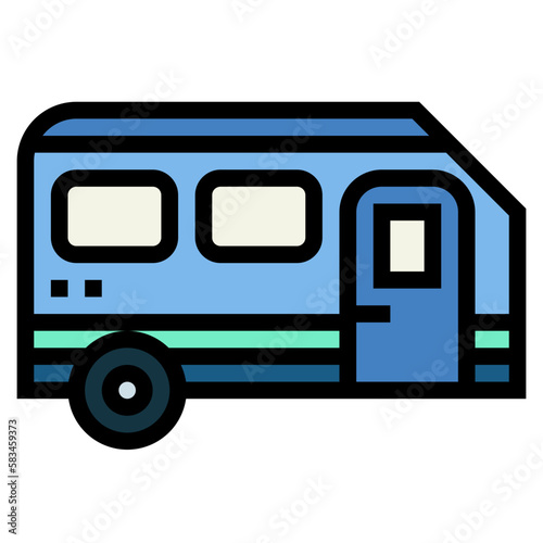 camper van filled outline icon style