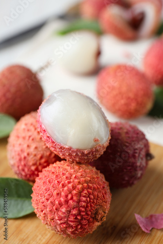 Concept of tasty and delicious exotic fruit - Lychee