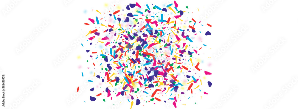 Obraz premium Cheerful Confetti Happy Vector White Panoramic