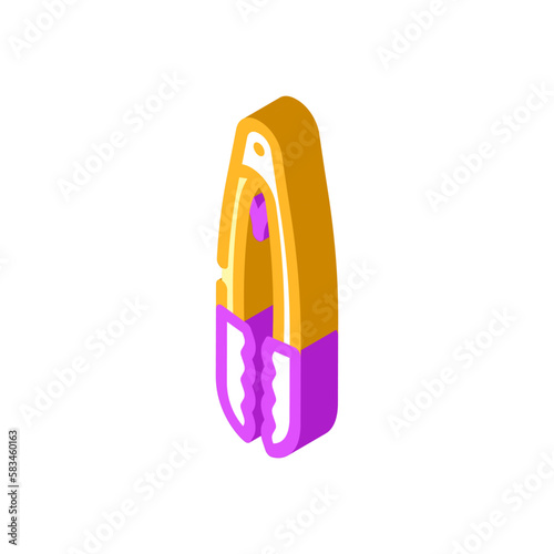 silicone tongs kitchen cookware isometric icon vector illustration