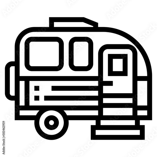 camper van line icon style