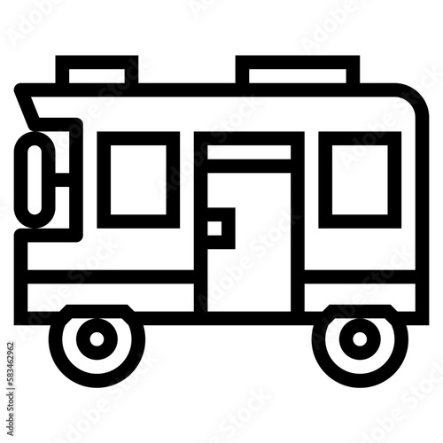 camper van line icon style