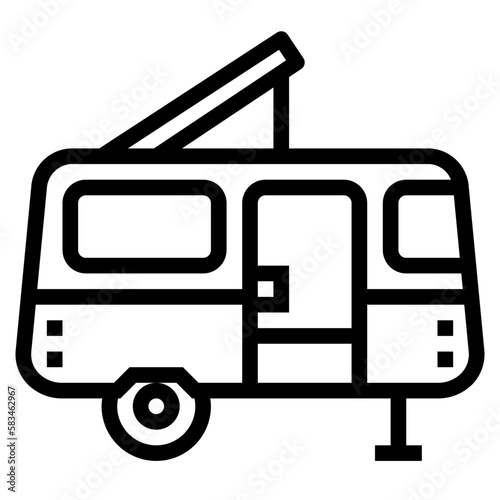 camper van line icon style