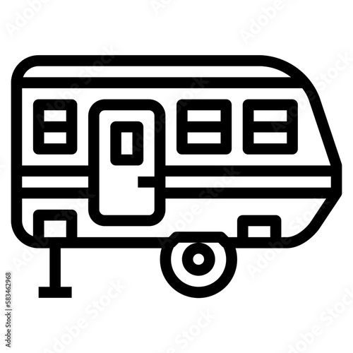 camper van line icon style