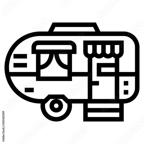 camper van line icon style
