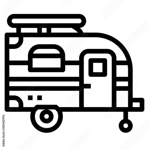 camper van line icon style
