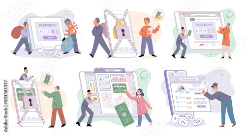 Concept of hacker attack, fraud investigation, internet phishing attack. Fraud prevention. Internet user open scam email. Stealing privacy account and password. Cyber criminal stealing personal data