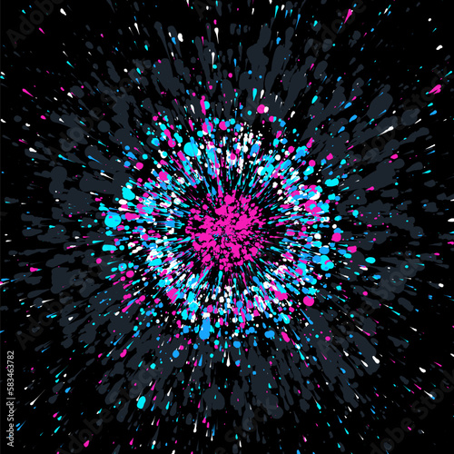 Abstract boom splash drops style painting vector