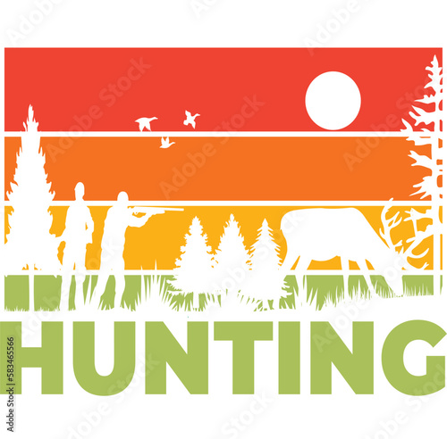 FATHER AND SON HUNTING PARTNERS FOR LIFE - HUNTING T-SHIRT DESIGN GRAPHIC