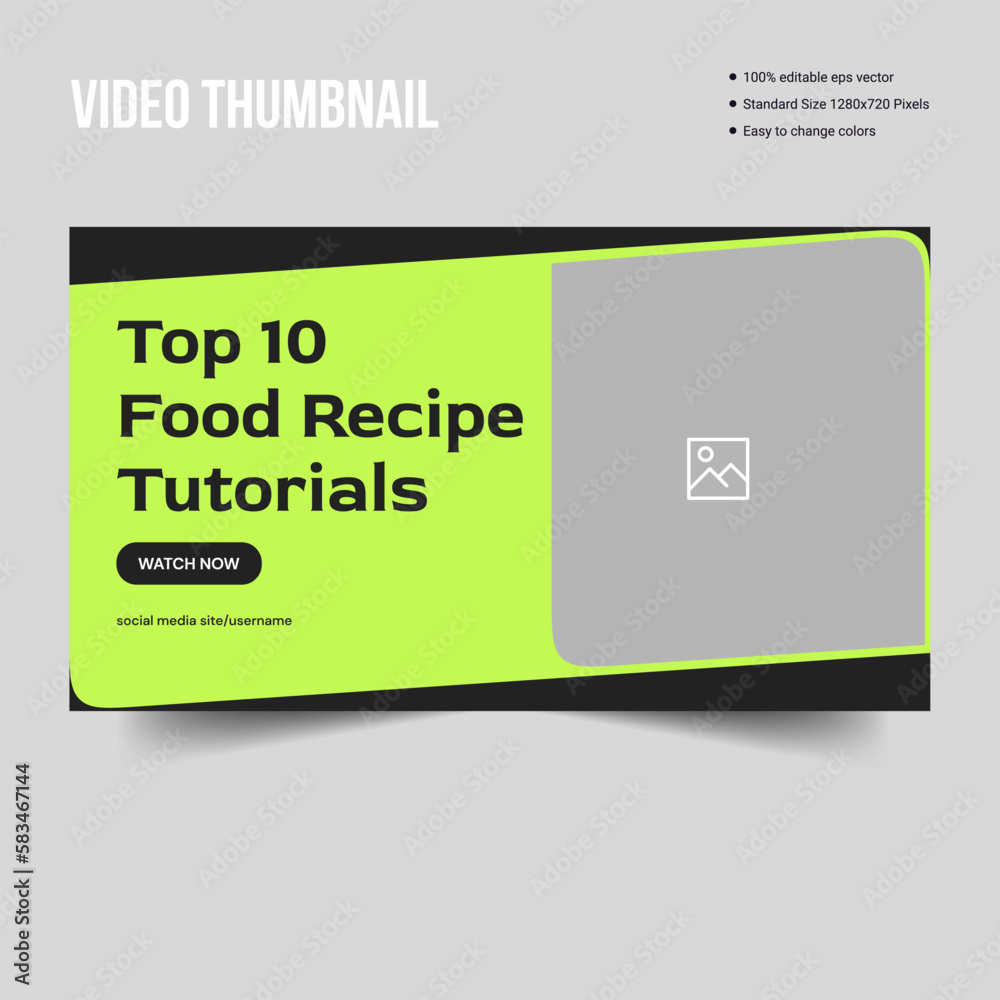 Food recipe tips youtube video content thumbnail cover design, vector eps 10 file format Food recipe tips youtube video content thumbnail cover design, vector eps 10 file format