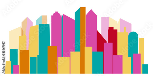 Cityscape colorful illustration.