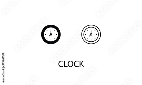 Clock double icon design stock illustration