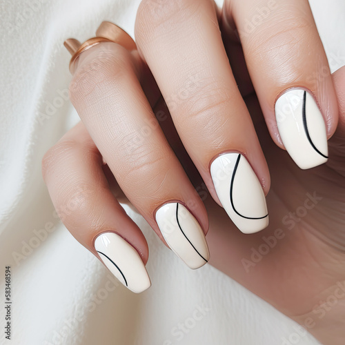 Beauty Nails Illustration AI Generative.