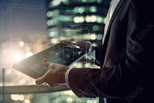 Business and technology, software development Illustration AI Generative.