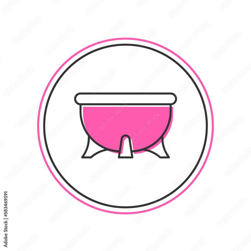 Filled outline Halloween witch cauldron icon isolated on white background. Happy Halloween party. Vector Filled outline Halloween witch cauldron icon isolated on white background. Happy Halloween party. Vector