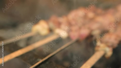 Wallpaper Mural Grilled, tasty and juicy meat being prepared on a barbecue grill, close-up Torontodigital.ca