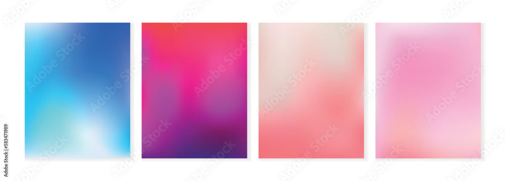 Set of vector gradient backgrounds. For covers, wallpapers, business cards, social networks and other projects. Vector ai