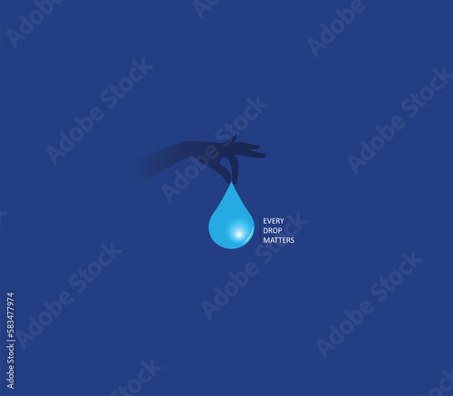 Every Drop Matters. save water concept. world water day vector illustrations.