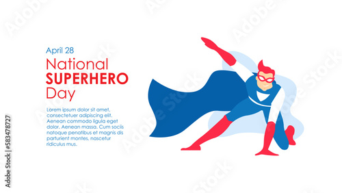 national superhero day banner template