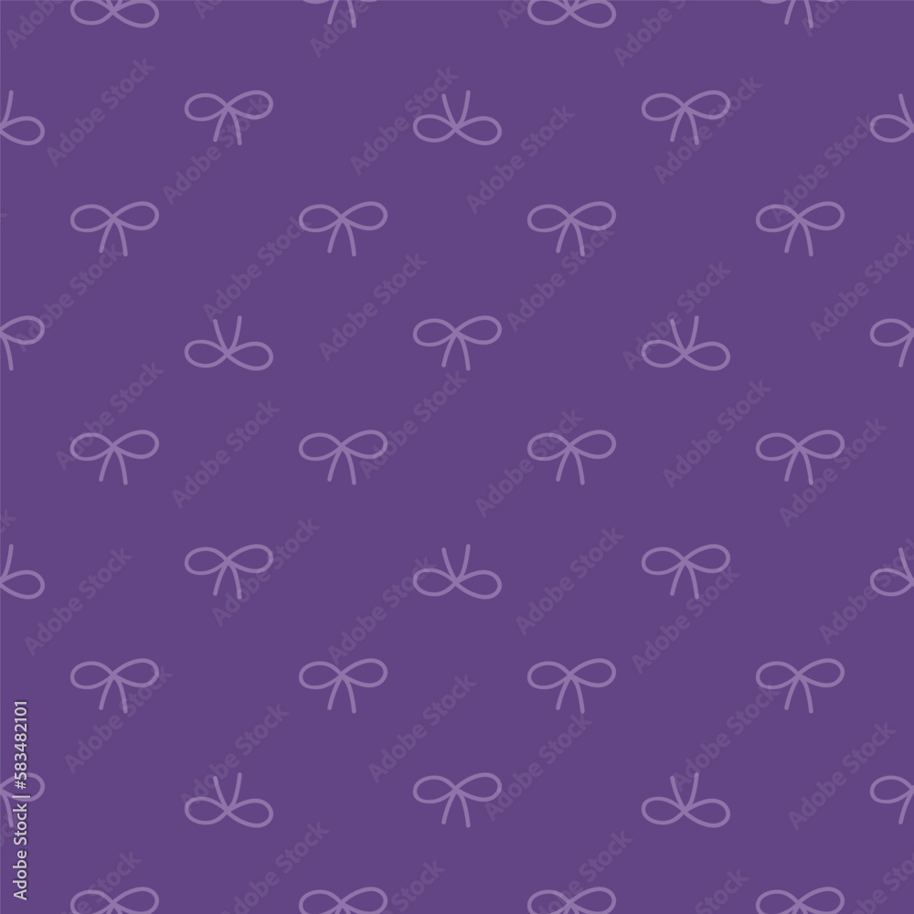 Purple seamless pattern with purple bows