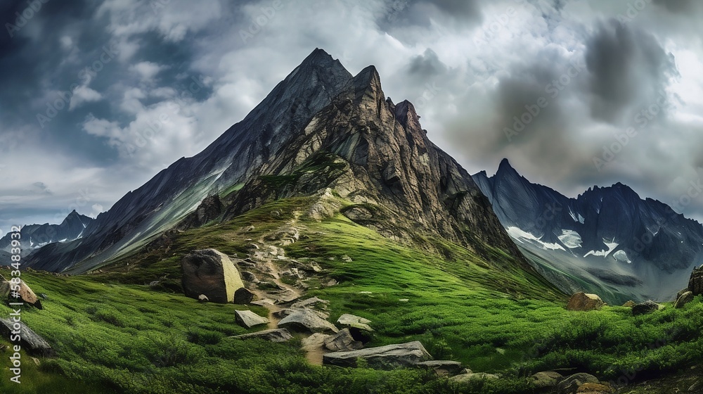 Naklejka premium landscape with clouds