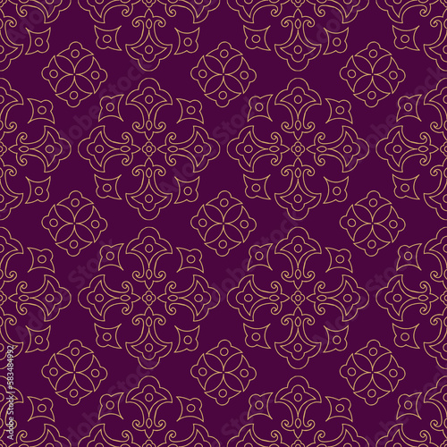 Contamperary embroidery Arabic abstract floral ornamental seamless pattern vector illustration for fabric.
