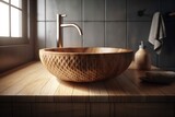 Interior of a contemporary wash bowl. Generative AI
