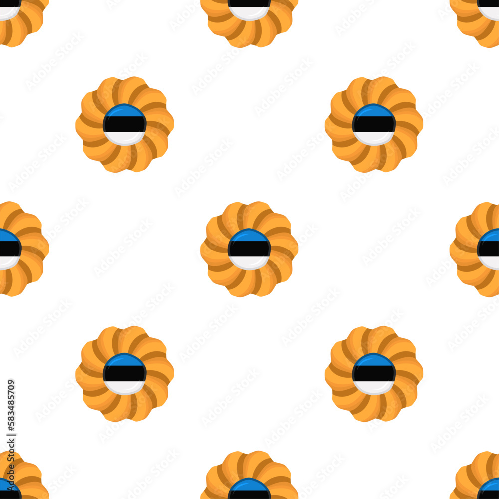 Pattern cookie with flag country Estonia in tasty biscuit Pattern cookie with flag country Estonia in tasty biscuit