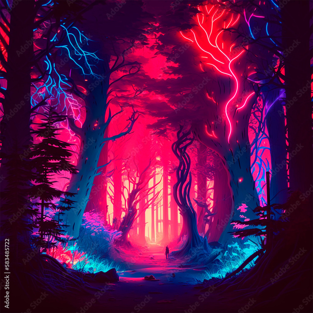 Fototapeta premium Fantasy Forest Generative AI